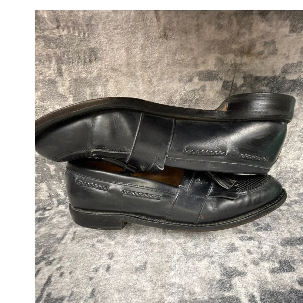 Allen Edmonds Men 11 Cody Tassel Loafers Solid Black Old Money Preppy Ivy League